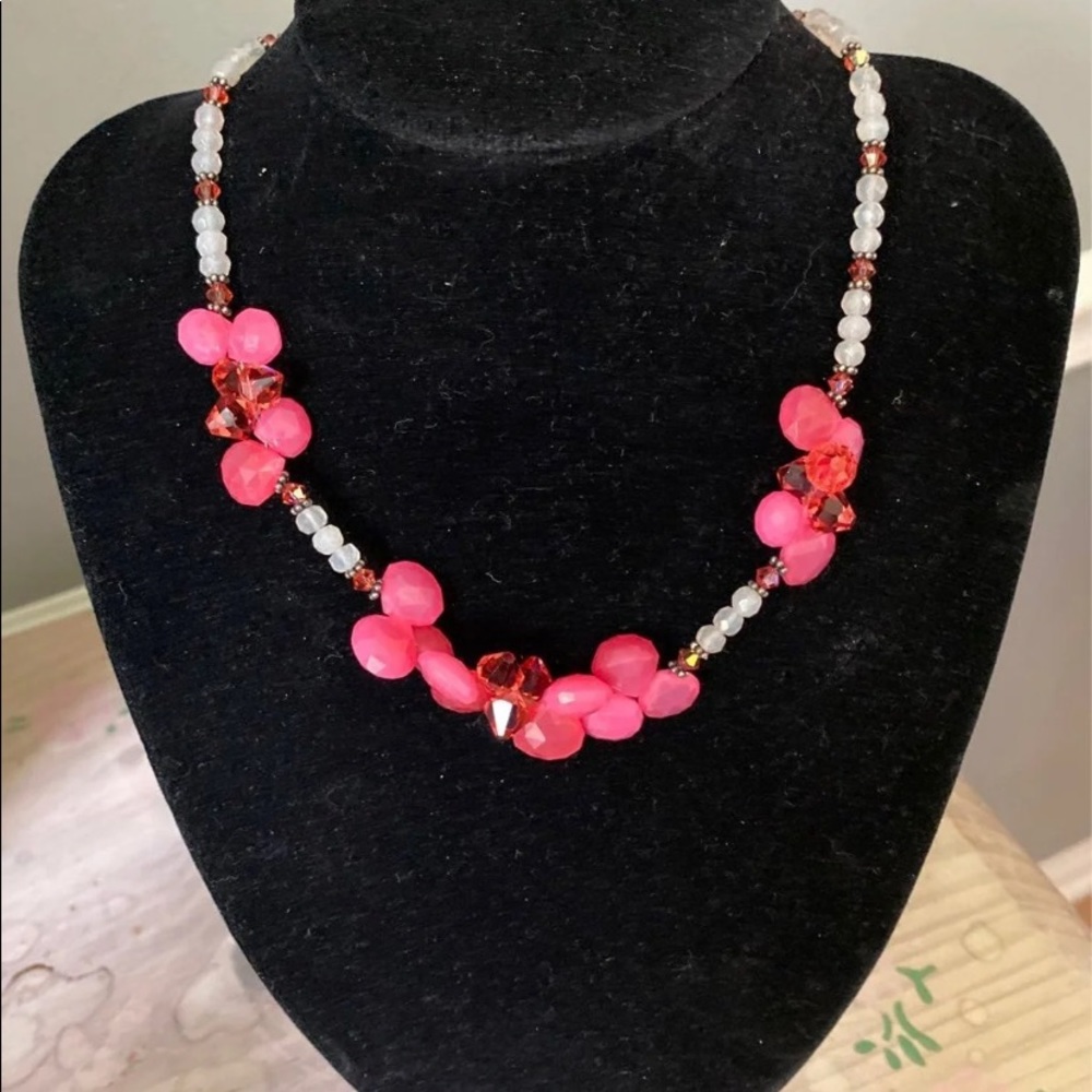 Ruby Lane Pink Chalcedony necklace